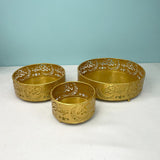 Maxbell 3 Pieces Round Cake Stand Set Display Cupcake Stands for Event Birthday Aureate Style B