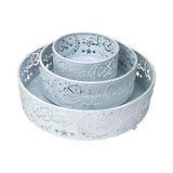 Maxbell 3 Pieces Round Cake Stand Set Display Cupcake Stands for Event Birthday White Style B