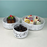 Maxbell 3 Pieces Round Cake Stand Set Display Cupcake Stands for Event Birthday White Style B