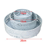 Maxbell 3 Pieces Round Cake Stand Set Display Cupcake Stands for Event Birthday White Style B