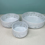 Maxbell 3 Pieces Round Cake Stand Set Display Cupcake Stands for Event Birthday White Style B