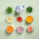 Maxbell Garlic Chopper Portable Food Processor Blender for Food Meat Fruits Blue