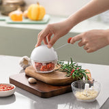Maxbell Garlic Chopper Portable Food Processor Blender for Food Meat Fruits White