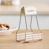 Maxbell Bowl Plate Clamp Adjustable Sturdy Utensil Holder for Restaurant Oven Baking White