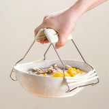 Maxbell Bowl Plate Clamp Adjustable Sturdy Utensil Holder for Restaurant Oven Baking White