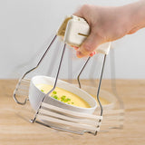Maxbell Bowl Plate Clamp Adjustable Sturdy Utensil Holder for Restaurant Oven Baking White