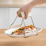 Maxbell Bowl Plate Clamp Adjustable Sturdy Utensil Holder for Restaurant Oven Baking White