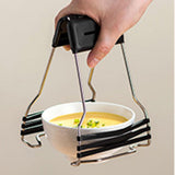 Maxbell Bowl Plate Clamp Adjustable Sturdy Utensil Holder for Restaurant Oven Baking Black