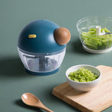 Maxbell 500ml Food Processor Vegetable Chopper Blender Manual for Meat Nuts Ginger Blue