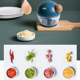Maxbell 500ml Food Processor Vegetable Chopper Blender Manual for Meat Nuts Ginger Blue
