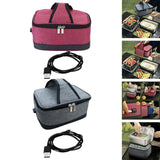Maxbell USB Lunch Box Electric Thermal Bag Food Warmer for Car Cooking Working Red