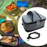 Maxbell USB Lunch Box Electric Thermal Bag Food Warmer for Car Cooking Working Gray