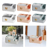Maxbell Tissue Box Holder Desktop Storage Box Case for Night Stand Office Dresser S White