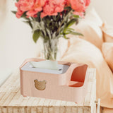 Maxbell Tissue Box Holder Desktop Storage Box Case for Night Stand Office Dresser Pink S