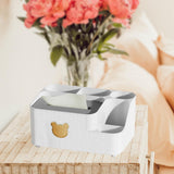 Maxbell Tissue Box Holder Desktop Storage Box Case for Night Stand Office Dresser White L