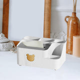 Maxbell Tissue Box Holder Desktop Storage Box Case for Night Stand Office Dresser White L