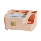 Maxbell Tissue Box Holder Desktop Storage Box Case for Night Stand Office Dresser Pink L