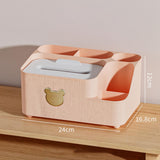 Maxbell Tissue Box Holder Desktop Storage Box Case for Night Stand Office Dresser Pink L
