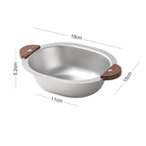 Maxbell 500ml Stainless Steel Bowl Multipurpose with Wooden handle for Dessert Soup