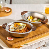 Maxbell 500ml Stainless Steel Bowl Multipurpose with Wooden handle for Dessert Soup