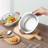 Maxbell 500ml Stainless Steel Bowl Multipurpose with Wooden handle for Dessert Soup