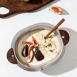 Maxbell 500ml Stainless Steel Bowl Multipurpose with Wooden handle for Dessert Soup