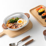 Maxbell 500ml Stainless Steel Bowl Multipurpose with Wooden handle for Dessert Soup