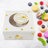 Maxbell Cupcake Box with Window Put 4 Cupcakes for Small Cakes Biscuit Cupcakes
