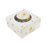Maxbell Cupcake Box with Window Put 4 Cupcakes for Small Cakes Biscuit Cupcakes