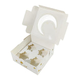 Maxbell Cupcake Box with Window Put 4 Cupcakes for Small Cakes Biscuit Cupcakes