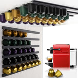 Maxbell Wall Mount Coffee Pod Holder Organizer for Countertop Coffee Black
