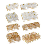 Maxbell Divided Serving Dishes Dried Fruit Plate Nuts Tray for Snacks 2 Grids Clear