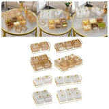 Maxbell Divided Serving Dishes Dried Fruit Plate Nuts Tray for Snacks 2 Grids Clear