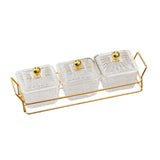 Maxbell Divided Serving Dishes Dried Fruit Plate Nuts Tray for Snacks Clear 3 Grids