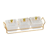 Maxbell Divided Serving Dishes Dried Fruit Plate Nuts Tray for Snacks Clear 3 Grids