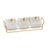 Maxbell Divided Serving Dishes Dried Fruit Plate Nuts Tray for Snacks Clear 3 Grids