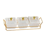 Maxbell Divided Serving Dishes Dried Fruit Plate Nuts Tray for Snacks Clear 3 Grids