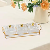 Maxbell Divided Serving Dishes Dried Fruit Plate Nuts Tray for Snacks Clear 3 Grids