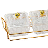 Maxbell Divided Serving Dishes Dried Fruit Plate Nuts Tray for Snacks Clear 3 Grids