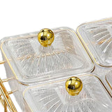 Maxbell Divided Serving Dishes Dried Fruit Plate Nuts Tray for Snacks Clear 4 Grids
