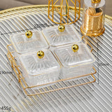 Maxbell Divided Serving Dishes Dried Fruit Plate Nuts Tray for Snacks Clear 4 Grids