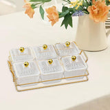 Maxbell Divided Serving Dishes Dried Fruit Plate Nuts Tray for Snacks Clear 6 Grids