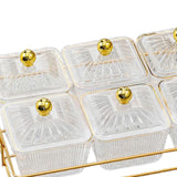 Maxbell Divided Serving Dishes Dried Fruit Plate Nuts Tray for Snacks Clear 6 Grids