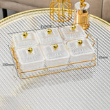 Maxbell Divided Serving Dishes Dried Fruit Plate Nuts Tray for Snacks Clear 6 Grids