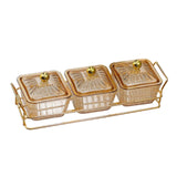 Maxbell Divided Serving Dishes Dried Fruit Plate Nuts Tray for Snacks Brown 3 Grids