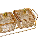 Maxbell Divided Serving Dishes Dried Fruit Plate Nuts Tray for Snacks Brown 3 Grids