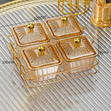 Maxbell Divided Serving Dishes Dried Fruit Plate Nuts Tray for Snacks Brown 4 Grids