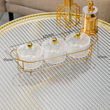 Maxbell Luxury Snack Dishes Multi Use Condiment Tray with Holder for Picnic Candies Clear 3 Bowls