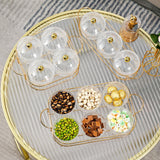 Maxbell Luxury Snack Dishes Multi Use Condiment Tray with Holder for Picnic Candies Clear 6 Bowls
