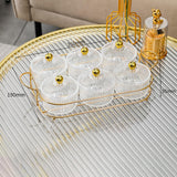 Maxbell Luxury Snack Dishes Multi Use Condiment Tray with Holder for Picnic Candies Clear 6 Bowls